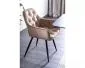 Krzesło CHERRY VELVET beżowe pikowane w stylu glamour | MIRAT. styl GLAMOUR