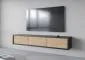 Szafka RTV FRIDA 3K 180cm antracyt/dąb olejowany wisząca I sklep meblowy MIRAT. styl LOFT