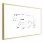 Plakat Wilk 60x40 cm z ramą złotą z marginesem | MIRAT.