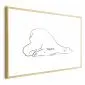 Plakat Leniwy niedźwiedź 60x40 cm z ramą złotą bez marginesu | MIRAT.