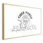 Plakat Tiger power 42x29,7 cm z ramą złotą z marginesem | MIRAT.