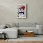 Plakat Panda z balonikiem 21x30 cm z ramą złotą z marginesem | MIRAT.