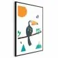 Plakat Tukan i motyle 60x90 cm z ramą czarną z marginesem | MIRAT.