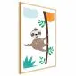 Plakat Wesoły leniwiec 60x90 cm z ramą złotą z marginesem | MIRAT.