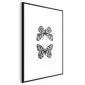 Plakat Dwa motyle 21x30 cm z ramą czarną z marginesem | MIRAT.