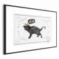Plakat Kot w koronie 42x29,7 cm z ramą czarną z marginesem | MIRAT.