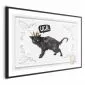 Plakat Kot w koronie 42x29,7 cm z ramą czarną bez marginesu | MIRAT.