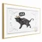 Plakat Kot w koronie 60x40 cm z ramą złotą bez marginesu | MIRAT.