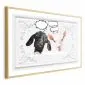 Plakat Śmieszne kozy 42x29,7 cm z ramą złotą bez marginesu | MIRAT.