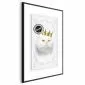 Plakat Król kot 21x30 cm z ramą czarną z marginesem | MIRAT.