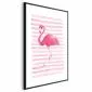 Plakat Flaming i paski 21x30 cm z ramą czarną z marginesem | MIRAT.
