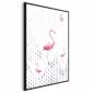 Plakat Rodzina flamingów 60x90 cm z ramą czarną bez marginesu | MIRAT.