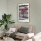 Plakat Flaming 21x30 cm z ramą złotą z marginesem | MIRAT.