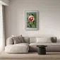 Plakat Papuga w dżungli 21x30 cm z ramą złotą z marginesem | MIRAT.