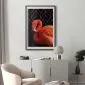 Plakat Flaming solo 21x30 cm z ramą czarną z marginesem | MIRAT.
