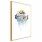 Plakat Niedźwiedź polarny 60x90 cm z ramą złotą z marginesem | MIRAT.