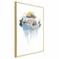 Plakat Niedźwiedź polarny 60x90 cm z ramą złotą bez marginesu | MIRAT.