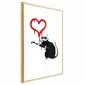 Plakat Love Rat 40x60 cm z ramą złotą z marginesem | MIRAT.