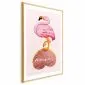 Plakat Zakochany flaming 21x30 cm z ramą złotą z marginesem | MIRAT.