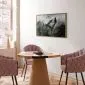 Plakat Wyjący wilk 90x60 cm z ramą złotą bez marginesu | MIRAT.