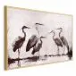 Plakat Malowane czaple 90x60 cm z ramą złotą bez marginesu | MIRAT.