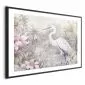 Plakat Czapla 60x40 cm z ramą czarną z marginesem | MIRAT.