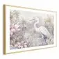 Plakat Czapla 60x40 cm z ramą złotą z marginesem | MIRAT.
