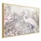 Plakat Czapla 60x40 cm z ramą złotą bez marginesu | MIRAT.