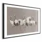 Plakat Taniec żurawi 42x29,7 cm z ramą czarną z marginesem | MIRAT.