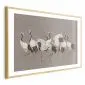 Plakat Taniec żurawi 42x29,7 cm z ramą złotą z marginesem | MIRAT.