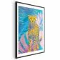 Plakat Egzotyczny Lampart 21x30 cm z ramą czarną z marginesem | MIRAT.