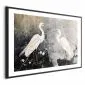Plakat Czaple i kwiat wiśni 60x40 cm z ramą czarną z marginesem | MIRAT.