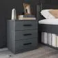 Szafka nocna GALAXY 3S dąb carbon I sklep do sypialni meblowy MIRAT. styl LOFT kolekcja GALAXY HELVETIA