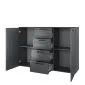 Dwudrzwiowa komoda GALAXY 2D4S 132cm dąb carbon I sklep meblowy MIRAT. styl LOFT kolekcja GALAXY HELVETIA