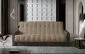 Sofa rozkładana z funkcją spania GARETT VELVET beżowa/szara pikowana | MIRAT.