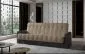 Sofa rozkładana z funkcją spania GARETT VELVET beżowa/szara pikowana | MIRAT.
