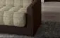 Sofa rozkładana z funkcją spania GARETT VELVET beżowa/szara pikowana | MIRAT.