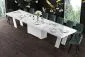 Stół rozkładany GRANDE 160(412)x100 biały marmur połysk w stylu glamour | MIRAT.