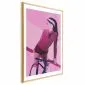 Plakat Kobieta na rowerze 21x30 cm z ramą złotą z marginesem | MIRAT.