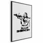 Plakat Mona Lisa z bazuką 21x30 cm z ramą czarną bez marginesu | MIRAT.