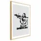 Plakat Mona Lisa z bazuką 29,7x42 cm z ramą złotą z marginesem | MIRAT.