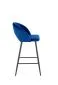 Hoker niski H96 granatowy tapicerowany aksamitem z oparciem | MIRAT. styl GLAMOUR, LOFT