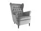 Fotel HARRY VELVET szary tapicerowany pikowany | MIRAT. w stylu GLAMOUR, VINTAGE kolekcja