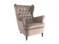Fotel HARRY VELVET beżowy welurowy uszak | MIRAT. w stylu GLAMOUR, VINTAGE kolekcja