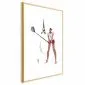 Plakat Francuska golfistka 21x30 cm z ramą złotą z marginesem | MIRAT.
