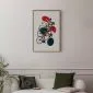 Plakat Wyścig kolarski 21x30 cm z ramą złotą bez marginesu | MIRAT.