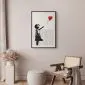 Plakat Pocięty Banksy 29,7x42 cm z ramą czarną z marginesem | MIRAT.
