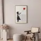 Plakat Pocięty Banksy 21x30 cm z ramą złotą z marginesem | MIRAT.