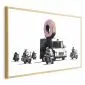 Plakat Pączkowa policja 30x21 cm z ramą złotą bez marginesu | MIRAT.
