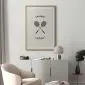 Plakat Rakiety do badmintona 60x90 cm z ramą złotą z marginesem | MIRAT.